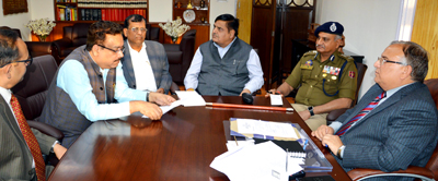Chief Secretary B R Sharma chairing a meeting at Jammu on Thursday. Chief Secretary B R Sharma chairing a meeting at Jammu on Thursday.