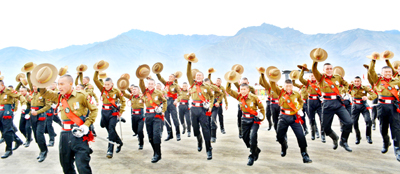 LSRC recruits celebrating after passing out parade at Leh. -Excelsior/Stanzin LSRC recruits celebrating after passing out parade at Leh. -Excelsior/Stanzin