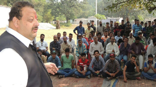 NC MLA Devender Singh Rana interacting with people at Kanyala in Nagrota Assembly constituency on Tuesday. NC MLA Devender Singh Rana interacting with people at Kanyala in Nagrota Assembly constituency on Tuesday.