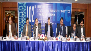 Chief Secretary B R Sharma alongwith Chairman J&K Bank Parvez Ahmad chairing a meeting of J&K State Level Bankers’ Committee (SLBC) at Jammu on Thursday. Chief Secretary B R Sharma alongwith Chairman J&K Bank Parvez Ahmad chairing a meeting of J&K State Level Bankers’ Committee (SLBC) at Jammu on Thursday.