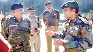 ADG, CRPF, SN Shrivastava and other CRPF personnel during interaction at Bhaderwah. — Excelsior/Tilak Raj ADG, CRPF, SN Shrivastava and other CRPF personnel during interaction at Bhaderwah. — Excelsior/Tilak Raj