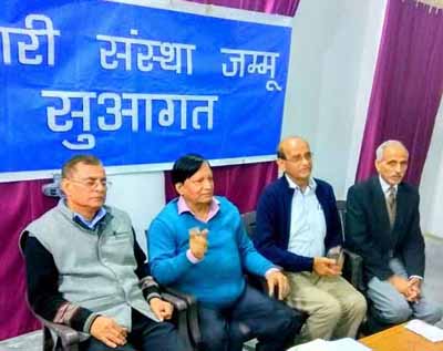 Writers and members of Dogri Sanstha during a meeting on Tuesday. Writers and members of Dogri Sanstha during a meeting on Tuesday.