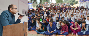 District Development Commissioner, Bhupinder Kumar addressing public gathering in a Doda village on Sunday. District Development Commissioner, Bhupinder Kumar addressing public gathering in a Doda village on Sunday.