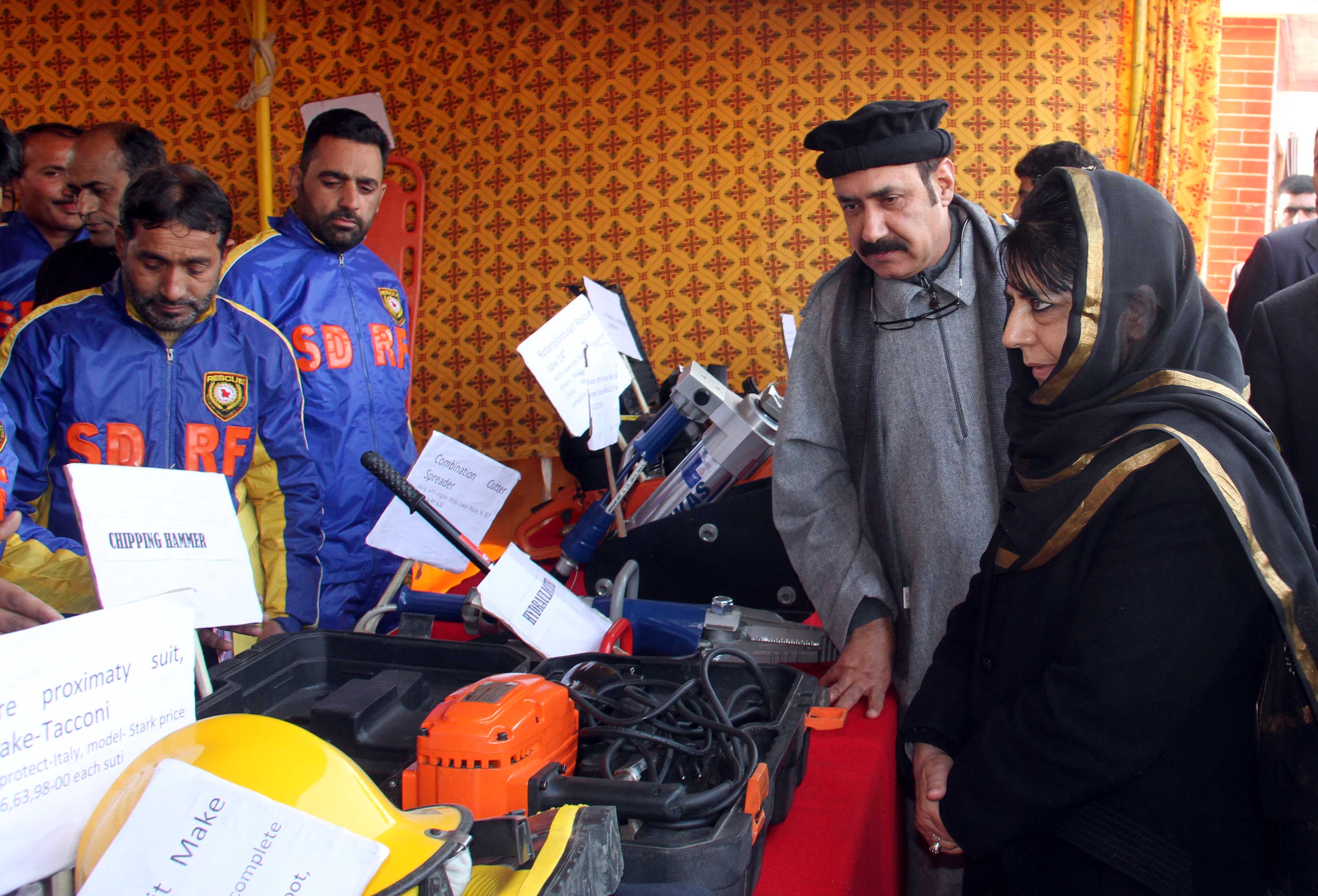 Mehbooba lays foundation of maiden Disaster Centre at Srinagar Mehbooba lays foundation of maiden Disaster Centre at Srinagar