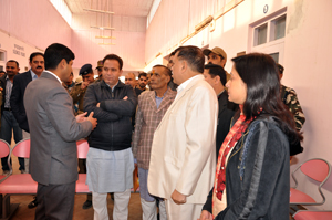 MoS with independent charge of Transport Sunil Sharma interacting with Dulhasti Power Station authorities during inauguration of 3-day Medical Camp on Monday. MoS with independent charge of Transport Sunil Sharma interacting with Dulhasti Power Station authorities during inauguration of 3-day Medical Camp on Monday.