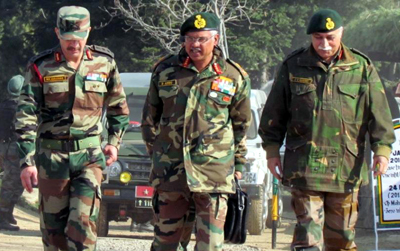 Northern Command chief Lt Gen Devraj Anbu during a visit to Kashmir on Sunday. Northern Command chief Lt Gen Devraj Anbu during a visit to Kashmir on Sunday.