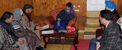 Chief Minister Mehbooba Mufti interacting with a deputation at Srinagar on Thursday. Chief Minister Mehbooba Mufti interacting with a deputation at Srinagar on Thursday.