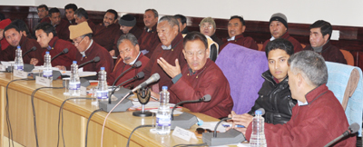 CEC Sonam Dawa chairing review meeting of LAHDC General Council on Wednesday. CEC Sonam Dawa chairing review meeting of LAHDC General Council on Wednesday.