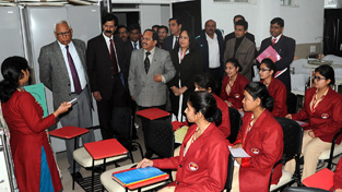 Governor NN Vohra interacting with students at SMVDC. Governor NN Vohra interacting with students at SMVDC.