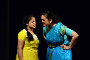 A scene from the play ‘Aarakht Kshan’. A scene from the play ‘Aarakht Kshan’.