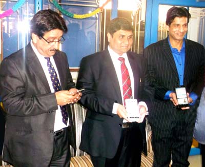 Ravinder Kaul, Rahul Sahai and Anil Swaraj Gupta launching the Just Call Mobile App. Ravinder Kaul, Rahul Sahai and Anil Swaraj Gupta launching the Just Call Mobile App.