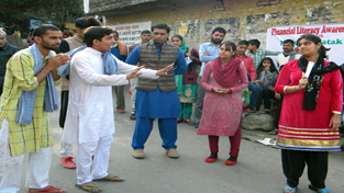 Artists of Abhinaya Kala Manch playing Nukkad at Pouni. Artists of Abhinaya Kala Manch playing Nukkad at Pouni.