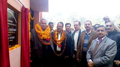Sham Choudhary and Rajiv Sharma inaugurating lift irrigation scheme at Chowki Choura on Thursday. Sham Choudhary and Rajiv Sharma inaugurating lift irrigation scheme at Chowki Choura on Thursday.