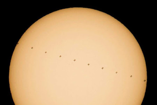 NASA captures image of ISS crossing Sun