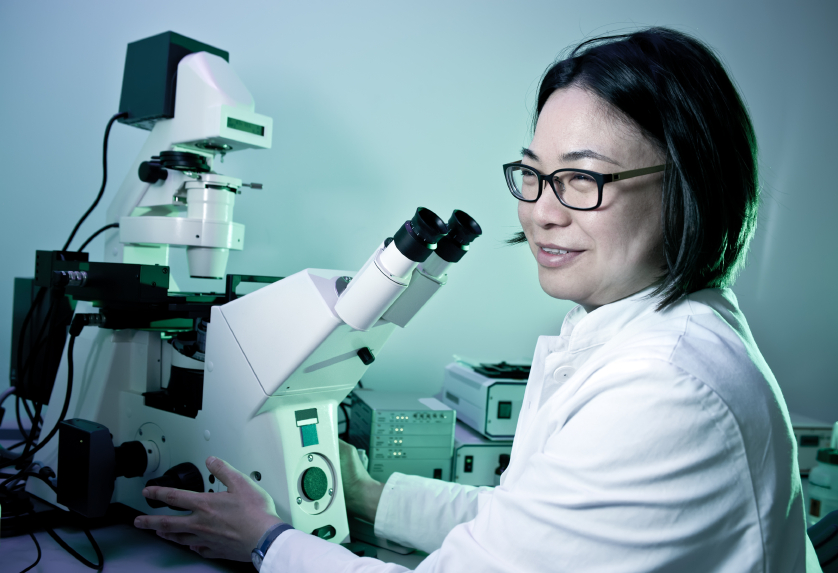 Young oriental scientist