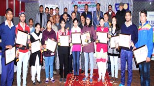 Meritorious students of Class 10th of Akhnoor zone posing with their certificates during a function of Rotary Club Akhnoor on Sunday. Meritorious students of Class 10th of Akhnoor zone posing with their certificates during a function of Rotary Club Akhnoor on Sunday.