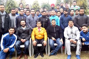 State Power Lifters posing alongwith officials and office bearers of the Association in Jammu. State Power Lifters posing alongwith officials and office bearers of the Association in Jammu.