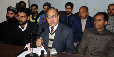 Leaders of JKRCEA addressing a press conference on Tuesday. Leaders of JKRCEA addressing a press conference on Tuesday.