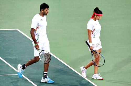 Rohan Bopanna and Sania Mirza during their respective matches in Australian Open on Thursday. Rohan Bopanna and Sania Mirza during their respective matches in Australian Open on Thursday.