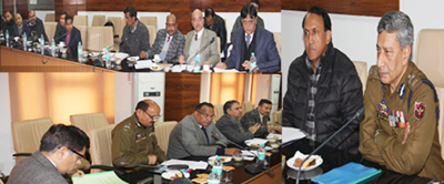 DGP Dr S P Vaid chairing a meeting at Jammu on Tuesday. DGP Dr S P Vaid chairing a meeting at Jammu on Tuesday.