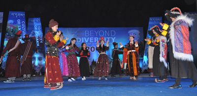 A cultural programme being performed during celebration of Annual Day-cum-Losar of LSWSD.