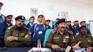 Senior CRPF officers along with students from J&K during a closing ceremony of National Integration tour to Gujarat, at Jammu. Senior CRPF officers along with students from J&K during a closing ceremony of National Integration tour to Gujarat, at Jammu.