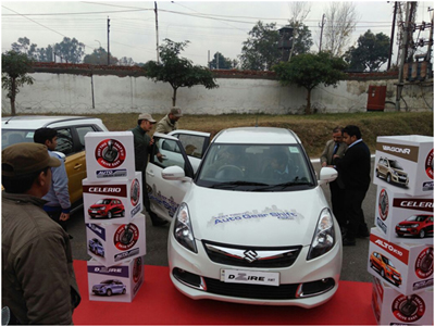 Maruti Suzuki vehicles put on display at Gulshan Ground, Jammu by Jammu Motors. Maruti Suzuki vehicles put on display at Gulshan Ground, Jammu by Jammu Motors.