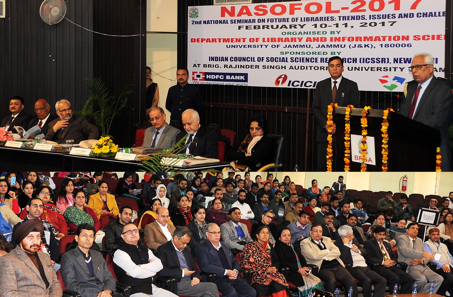 GOVERNOR ADDRESSING 'NASOFOL-2017' AT JAMMU UNIVERSITY-10 Governor inaugurates 2nd National Seminar on Future of the Libraries: Trends, Issues and Challenges NASOFOL 2017