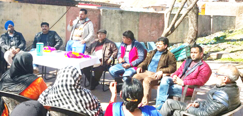 Medical employees holding conference at Mahore on Monday. Medical employees holding conference at Mahore on Monday.