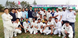 Teams posing for group photograph alongwith dignitaries and officials at Country Cricket Academy, Gharota in Jammu. Teams posing for group photograph alongwith dignitaries and officials at Country Cricket Academy, Gharota in Jammu.