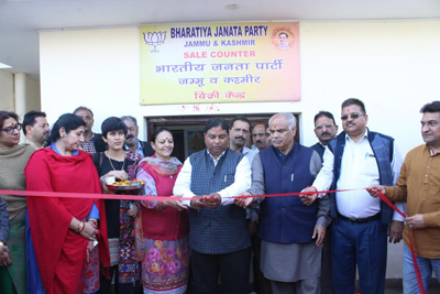 BJP President Sat Sharma & General Secretary (org) Ashok Kaul inaugurating library at Trikuta Nagar Party Office on Thursday. BJP President Sat Sharma & General Secretary (org) Ashok Kaul inaugurating library at Trikuta Nagar Party Office on Thursday.