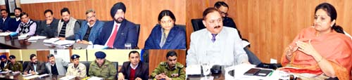 Minister of State for Tourism Priya Sethi chairing a meeting at Jammu on Monday. Minister of State for Tourism Priya Sethi chairing a meeting at Jammu on Monday.