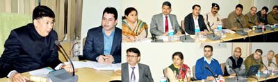 Excise Commissioner Tsering Angchuk chairing a meeting at Jammu on Tuesday. Excise Commissioner Tsering Angchuk chairing a meeting at Jammu on Tuesday.