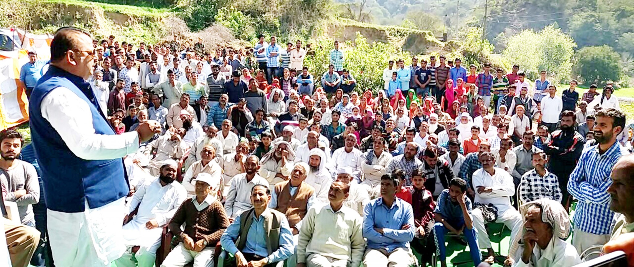 Minister for Industries and Commerce Chander Parkash Ganga addressing a public gathering on Sunday. Minister for Industries and Commerce Chander Parkash Ganga addressing a public gathering on Sunday.