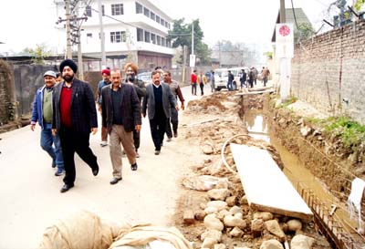 JMC Commissioner Dr Manmohan Singh reviewing ongoing developmental works. JMC Commissioner Dr Manmohan Singh reviewing ongoing developmental works.