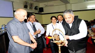 Traditional lamp being lit at the inauguration of 2 day national workshop at Central University, Jammu on Tuesday. Traditional lamp being lit at the inauguration of 2 day national workshop at Central University, Jammu on Tuesday.