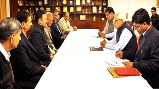 Governor N N Vohra during a meeting with prominent citizens of Katra on Wednesday. Governor N N Vohra during a meeting with prominent citizens of Katra on Wednesday.