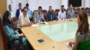 Chief Minister Mehbooba Mufti interacting with South African Adventure specialist Heidi Muller in Jammu on Thursday. Chief Minister Mehbooba Mufti interacting with South African Adventure specialist Heidi Muller in Jammu on Thursday.