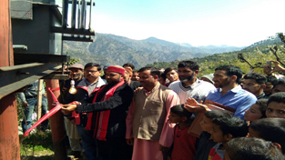 MLA Ramban Neelam Langeh inaugurating transformer at Ghar Mohalla of Govindpura. MLA Ramban Neelam Langeh inaugurating transformer at Ghar Mohalla of Govindpura.