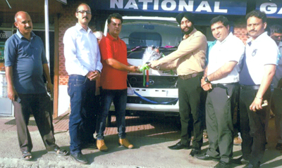 Tata Motors and National Garage officials along with Youth NC leader at launch of new Tata Ace Mega vehicle at Samba on Saturday. Tata Motors and National Garage officials along with Youth NC leader at launch of new Tata Ace Mega vehicle at Samba on Saturday.