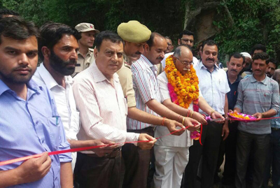 MLA Chenani Dina Nath Bhagat inaugurating black topping work on Chenani-Pattangarh road. MLA Chenani Dina Nath Bhagat inaugurating black topping work on Chenani-Pattangarh road.