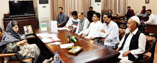 Chief Minister Mehbooba Mufti interacting with a delegation in Jammu on Wednesday. Chief Minister Mehbooba Mufti interacting with a delegation in Jammu on Wednesday.