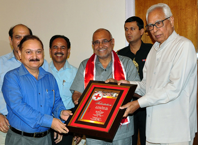 Governor NN Vohra felicitating Divisional Commissioner Jammu during a function held on Saturday. Governor NN Vohra felicitating Divisional Commissioner Jammu during a function held on Saturday.
