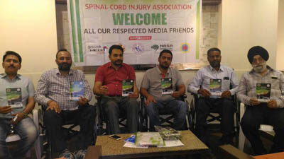 Vice President SCIA, Davinder Singh, along with others, releasing brochure of the International Spinal Cord Injury Conference. Vice President SCIA, Davinder Singh, along with others, releasing brochure of the International Spinal Cord Injury Conference.
