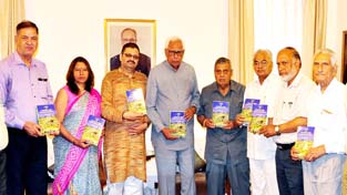 Governor N N Vohra releasing a book on Friday. Governor N N Vohra releasing a book on Friday.