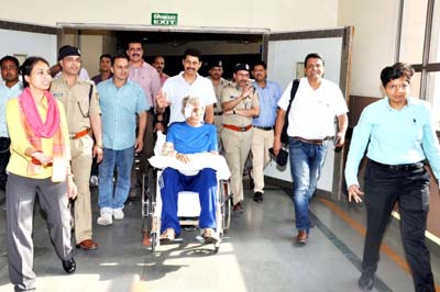 CRPF commander Chetan Cheeta coming out of AIIMS. CRPF commander Chetan Cheeta coming out of AIIMS.