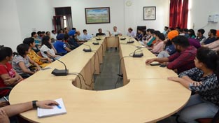 Managing Director, J&K SIDCO, Amit Sharma delivering lecture at SKUAST-Jammu. Managing Director, J&K SIDCO, Amit Sharma delivering lecture at SKUAST-Jammu.