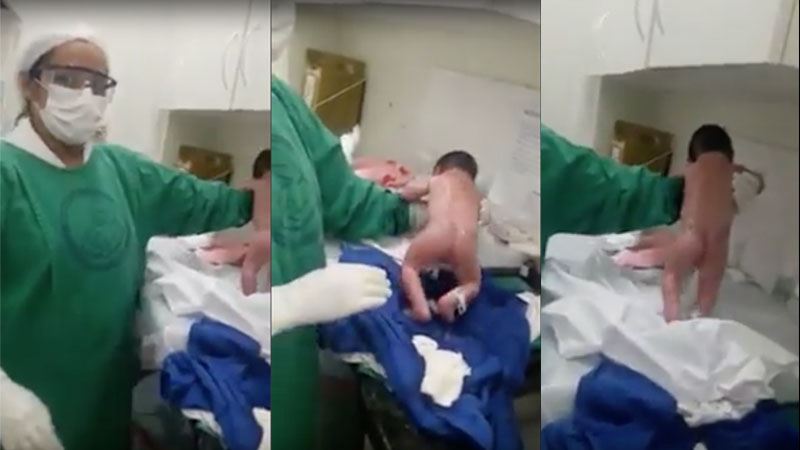baby walking after birth viral video