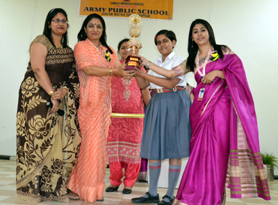 Dignitaries awarding a winner of Declamation Competition held at APS Dhar Road, Udhampur. Dignitaries awarding a winner of Declamation Competition held at APS Dhar Road, Udhampur.