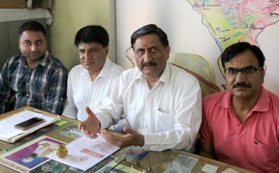 PK leaders at a press conference at Jammu on Wednesday. — Excelsior/Rakesh PK leaders at a press conference at Jammu on Wednesday. — Excelsior/Rakesh